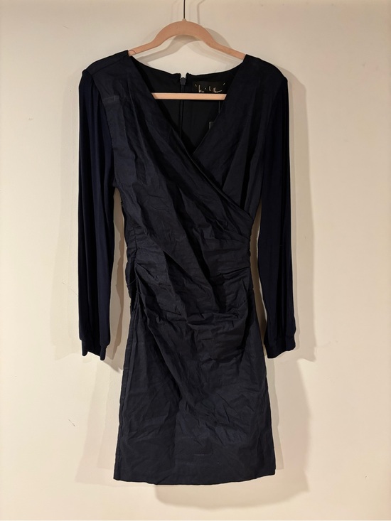 Nicole Miller Dresses & Skirts - Nicole Miller NWT Navy Wrap-Front Long Sleeve Dress